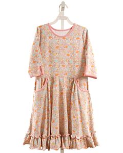 SERENDIPITY  ORANGE   PRINTED DESIGN KNIT DRESS