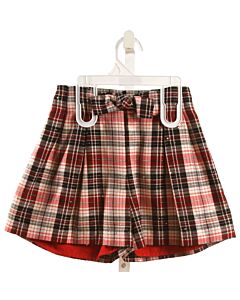 MAYORAL  MAROON  PLAID  SHORTS WITH SEQUINS