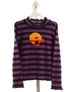 HANNA ANDERSSON  PURPLE  STRIPED APPLIQUED KNIT LS SHIRT