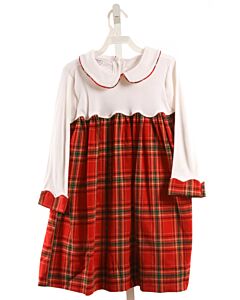 PLEATS & STITCHES  RED  PLAID  DRESS