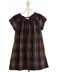 HANNA ANDERSSON  NAVY  PLAID SMOCKED DRESS