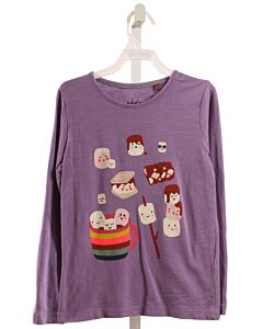 MINI BODEN  PURPLE   PRINTED DESIGN KNIT LS SHIRT