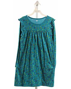 TEA  BLUE  FLORAL  KNIT DRESS