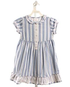 HANNA ANDERSSON  LT BLUE SEERSUCKER STRIPED  DRESS WITH EYELET TRIM