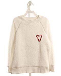 HANNA ANDERSSON  WHITE FLEECE  APPLIQUED SWEATER