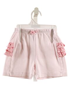 MAGNOLIA BABY  PINK KNIT STRIPED  SHORTS WITH RUFFLE