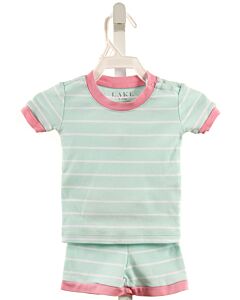 LAKE PAJAMAS  MINT KNIT STRIPED  LOUNGEWEAR