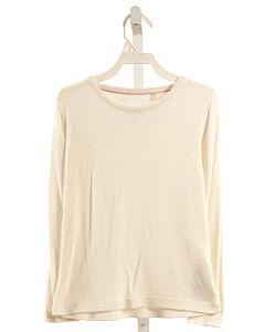 MINI BODEN  WHITE    KNIT LS SHIRT WITH PICOT STITCHING