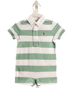RALPH LAUREN  GREEN  STRIPED  KNIT SHORTALL
