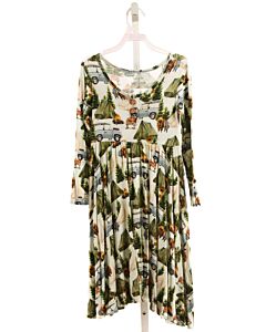 POSH PEANUT  GREEN   PRINTED DESIGN KNIT DRESS