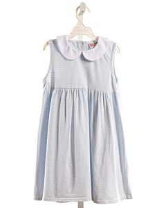 JELLYBEANS  LT BLUE  STRIPED  KNIT DRESS WITH PICOT STITCHING