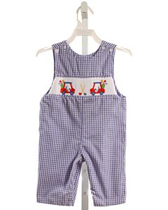 THE BEST DRESSED CHILD  BLUE  GINGHAM SMOCKED LONGALL
