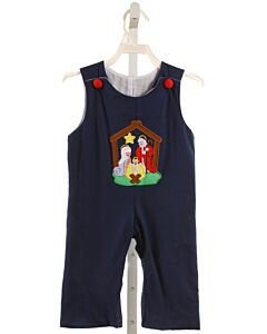 SMOCKED OR NOT  NAVY   APPLIQUED LONGALL