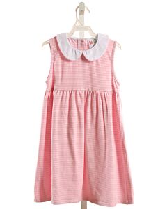 SMOCK CANDY  PINK  STRIPED  KNIT DRESS WITH PICOT STITCHING