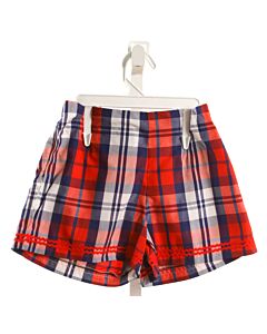 CPC  RED  PLAID  SHORTS WITH RIC RAC