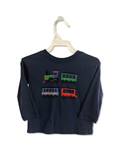 HANNA ANDERSSON  NAVY   PRINTED DESIGN KNIT LS SHIRT