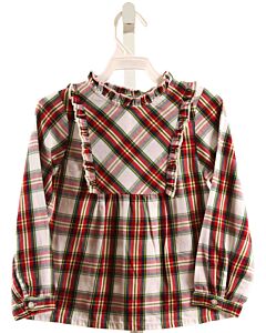 BEEBAY  RED  PLAID  DRESS SHIRT WITH RUFFLE