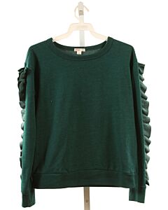 CREWCUTS  GREEN    SWEATER WITH RUFFLE