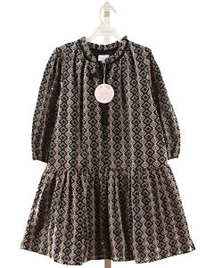 PLEAT.  NAVY   EMBROIDERED DRESS