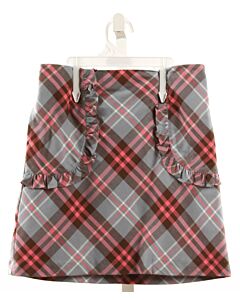 BELLA BLISS  BLUE  PLAID  SKIRT WITH RUFFLE