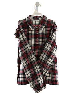 VINEYARD VINES  RED  PLAID  SHIRT-LS WITH RUFFLE