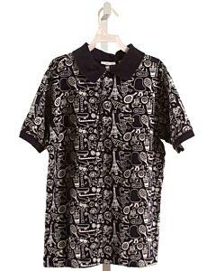 LACOSTE  NAVY  PRINT  KNIT SS SHIRT