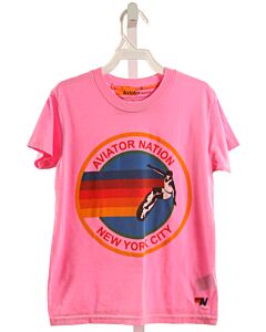 AVIATOR NATION HOT PINK PRINTED DESIGN T-SHIRT