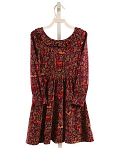 TEA  PURPLE   PRINTED DESIGN KNIT DRESS
