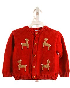 BELLA BLISS  RED   APPLIQUED CARDIGAN