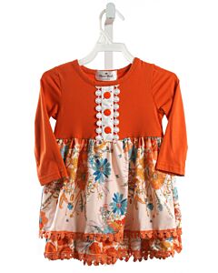 MARIE NICOLE CLOTHING  ORANGE  FLORAL  KNIT DRESS