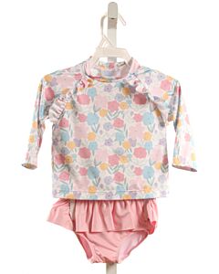 JAMES & LOTTIE  PINK  FLORAL  2-PIECE SWIMSUIT WITH RUFFLE