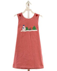 MULBERRY STREET  RED  GINGHAM APPLIQUED DRESS