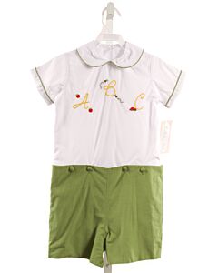 LULLABY SET  GREEN   APPLIQUED SHORTALL