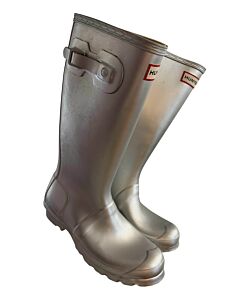 HUNTER SILVER BOOTS  *EUC SIZE CHILD 5