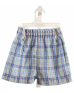 FUNTASIA TOO  BLUE SEERSUCKER PLAID  SHORTS