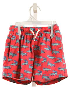 BERMIES  RED  PRINT  SWIM TRUNKS