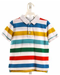 MINI BODEN  MULTI-COLOR PIQUE STRIPED  KNIT SS SHIRT