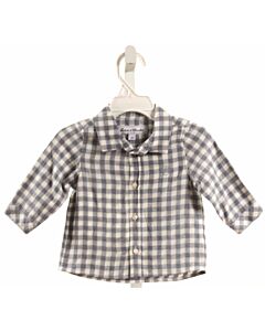 TARTINE ET CHOCOLAT  LT BLUE FLANNEL GINGHAM  DRESS SHIRT