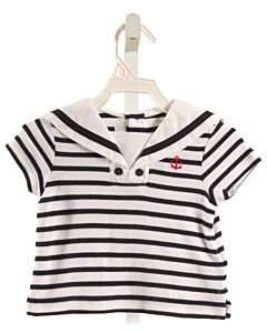 RALPH LAUREN  BLUE  STRIPED  KNIT SS SHIRT