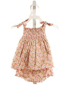 FLEURISSE  PINK  FLORAL SMOCKED DRESS