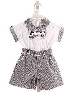 PRETTY ORIGINALS  BLUE  GINGHAM SMOCKED 2-PIECE DRESSY OUTFIT