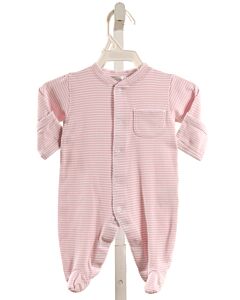 KISSY KISSY  PINK KNIT STRIPED  LAYETTE WITH PICOT STITCHING