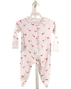 PETITE PLUME  PINK KNIT  PRINTED DESIGN LAYETTE WITH RUFFLE