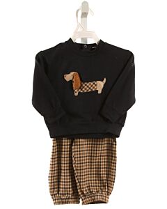 IL GUFO  BROWN  PLAID APPLIQUED 2-PIECE OUTFIT
