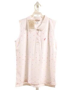 THE BEAUFORT BONNET COMPANY  WHITE KNIT POLKA DOT  SLEEVELESS SHIRT