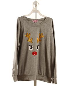 HAVEN GIRL  GRAY  PRINT  PULLOVER WITH SEQUINS