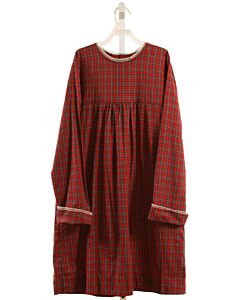 HANNAH KATE  RED  PLAID  DRESS WITH EYELET TRIM