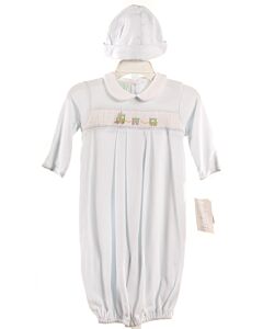 PETIT AMI  LT BLUE   SMOCKED LAYETTE