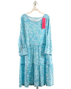 LILLY PULITZER  AQUA  FLORAL  KNIT DRESS