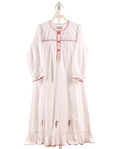 MARCO & LIZZY  WHITE   EMBROIDERED LOUNGEWEAR WITH PICOT STITCHING